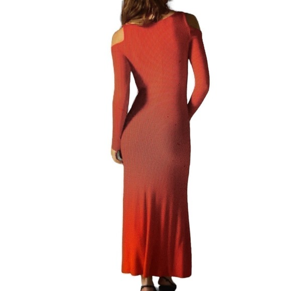 Gray Cutout Cold Shoulder Maxi Dress Jersey Stretch Size XS or 0 - Picture 6 of 7